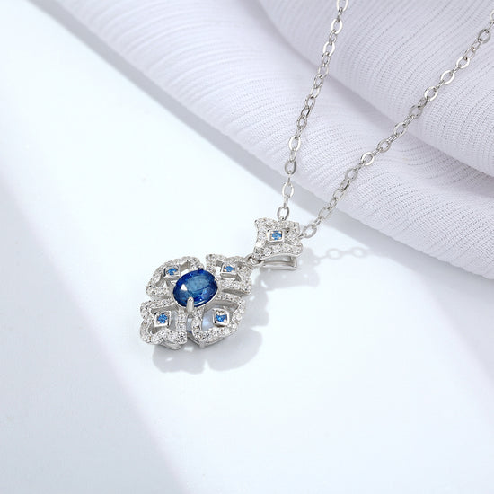 S925 Silver Retro Pattern Necklace Women&