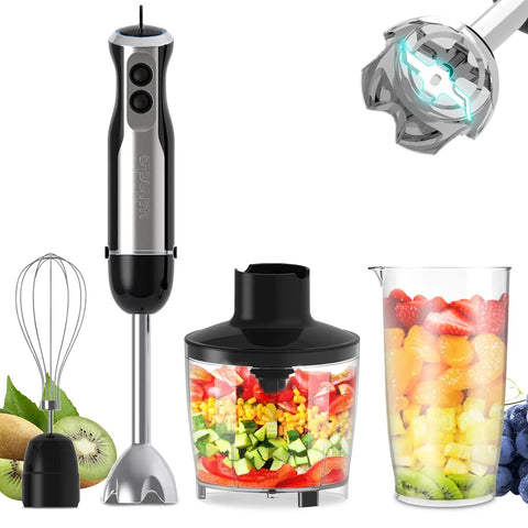 16-Speed Hand Blender by Wancle – Immersion Mixer for Smoothies, Sauces & More
