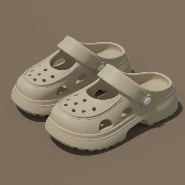 Clogs Casual Women's Slippers Luxury Design Sandals Summer 2025 Mules Platform Woman Shoes Indoor Outdoor Beach Slides Footwear