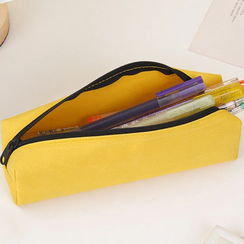 Pencil Case Portable Pencil Bags Simple Solid Color Stationery Pencil Pouch
