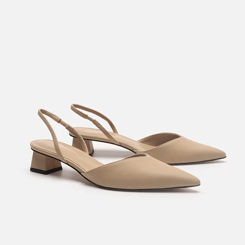Shoes for Women Brand Slip-on Women's High Heels Fashion Shallow Mouth Office and Career Sexy Slingbacks Closed Toe sandals