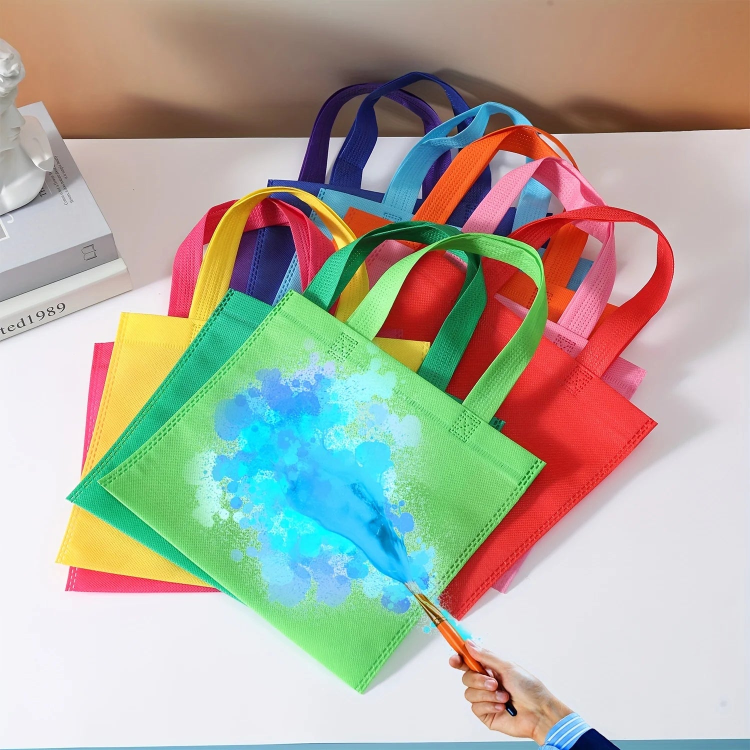 10 Colored Medium Size Candy Bags, Durable Non-woven material, Recyclable, Eco-Friendly Gift bags, Nice and Delicate Gift Bags