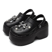 New Summer Women Clogs Slippers Thick Bottom 8cm Sandals Garden Shoes Outdoor Clog Sandals Hole Shoes Trend Beach Shoes DIY
