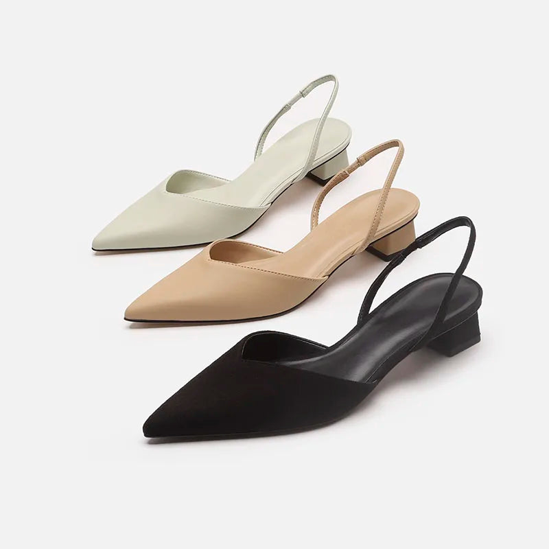 Shoes for Women Brand Slip-on Women's High Heels Fashion Shallow Mouth Office and Career Sexy Slingbacks Closed Toe sandals