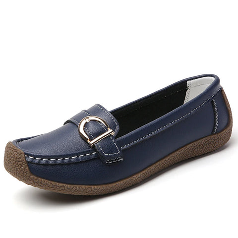 Woman Shoes 2025 New Low Heels Casual White Shoes Women's Loafers Slip On Elegant Flat Heel Zapatos De Mujer Soft Leather Flats