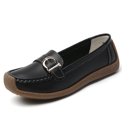 Woman Shoes 2025 New Low Heels Casual White Shoes Women's Loafers Slip On Elegant Flat Heel Zapatos De Mujer Soft Leather Flats