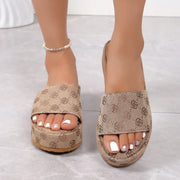 Women Platform Slippers 2025 Summer Women Shoes Designer Flat Sandals Outdoor Floral Sandals Ladies Beach Shoes Sandalias