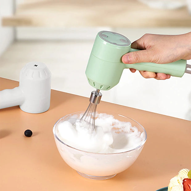 Wireless Hand Mixer – 3-Speed Portable Electric Blender for Baking & Dough