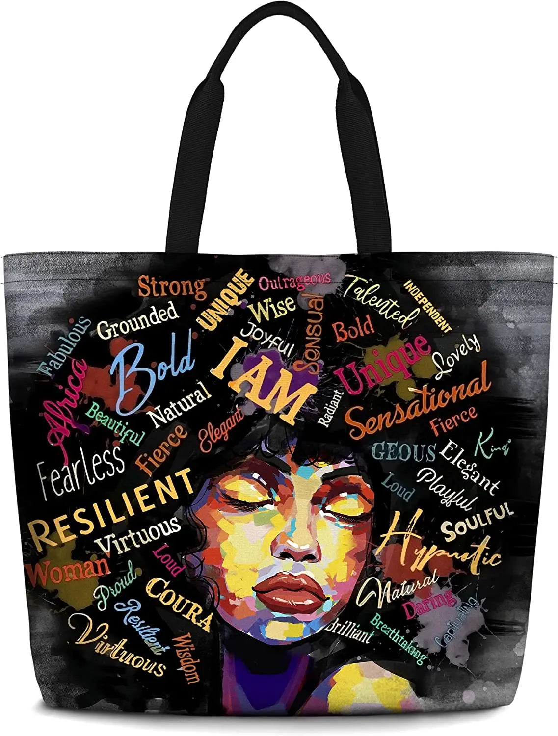 Women Tote Bags African American Woman Shoulder Bag Afro Black Girl Magic Satchel Handbags For Shopping,Work,Grocery,Gym
