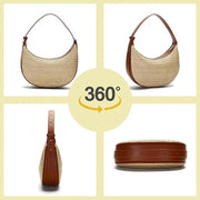 Top Handle Straw Crossbody Bags for Women, Summer Straw Purses and Handbags Shoulder Clutch Beach Bag