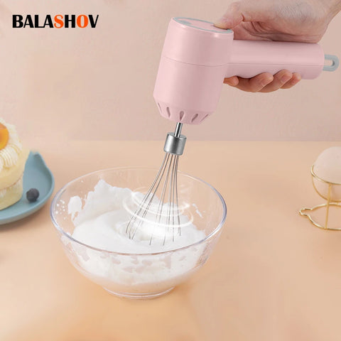 Wireless Hand Mixer – 3-Speed Portable Electric Blender for Baking & Dough