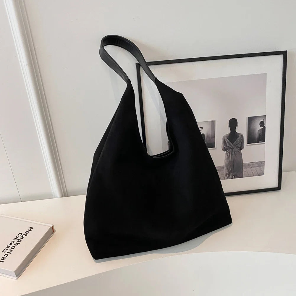 Women Suede Shoulder Bag Retro Single Shoulder Bag Large Capacity Trendy Work Handbag Stylish Vintage Hobo Bag Top Handle Bag