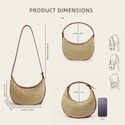 Top Handle Straw Crossbody Bags for Women, Summer Straw Purses and Handbags Shoulder Clutch Beach Bag