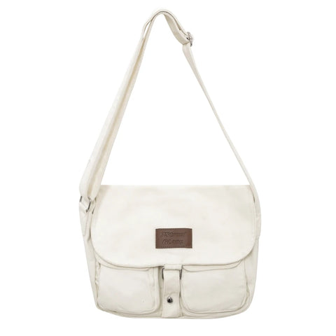 Women's School Messenger Bags For Women Shoulder Ladies Designer Handbag Solid Large Capacity Casual Canvas Shoulder Female Bags