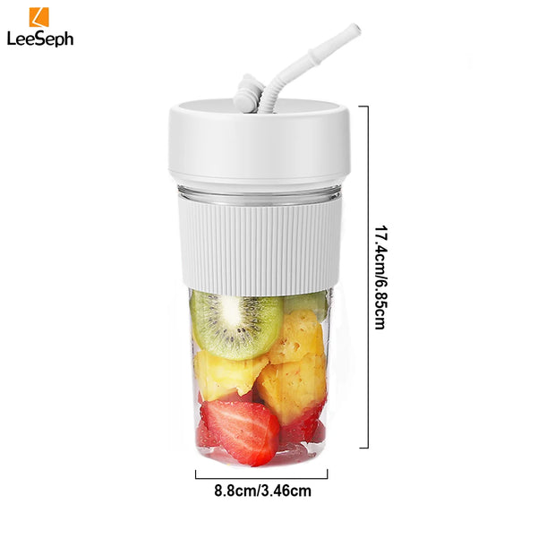 Portable Smoothie Blender Cup – USB Electric Juicer with One-Touch Operation