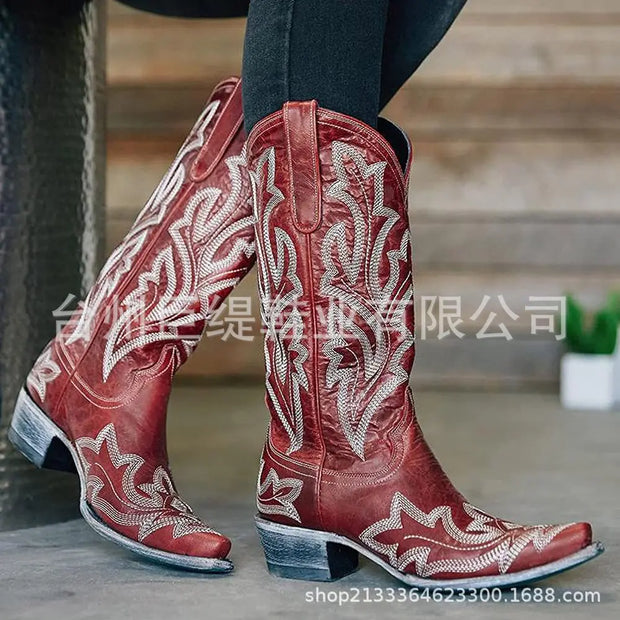 Embroidery Cowboy Boots