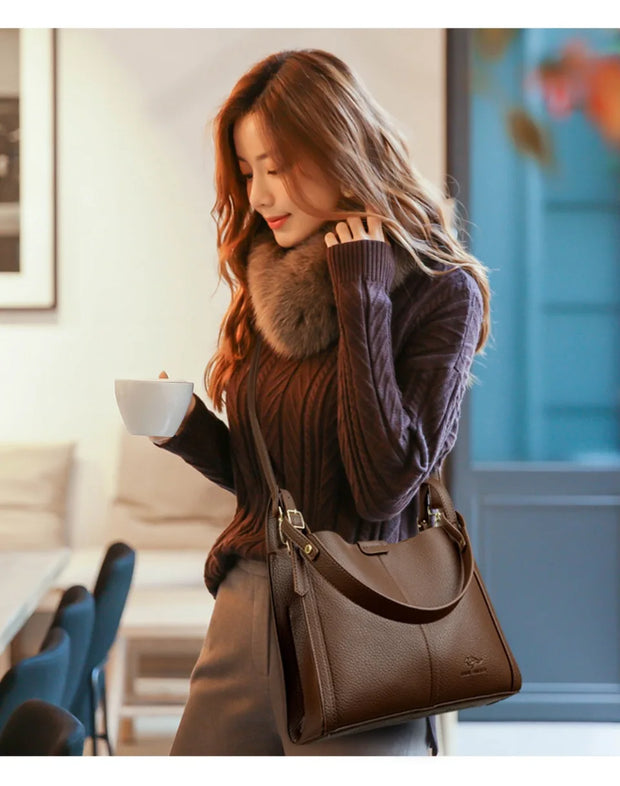 Hand Top-Handle Bags for Women 2025 High Quality Pu Leather Purse Ladies Shoulder Crossbody Bag Medium Casual Tote KAIDIFEINIROO