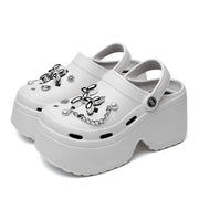 New Summer Women Clogs Slippers Thick Bottom 8cm Sandals Garden Shoes Outdoor Clog Sandals Hole Shoes Trend Beach Shoes DIY