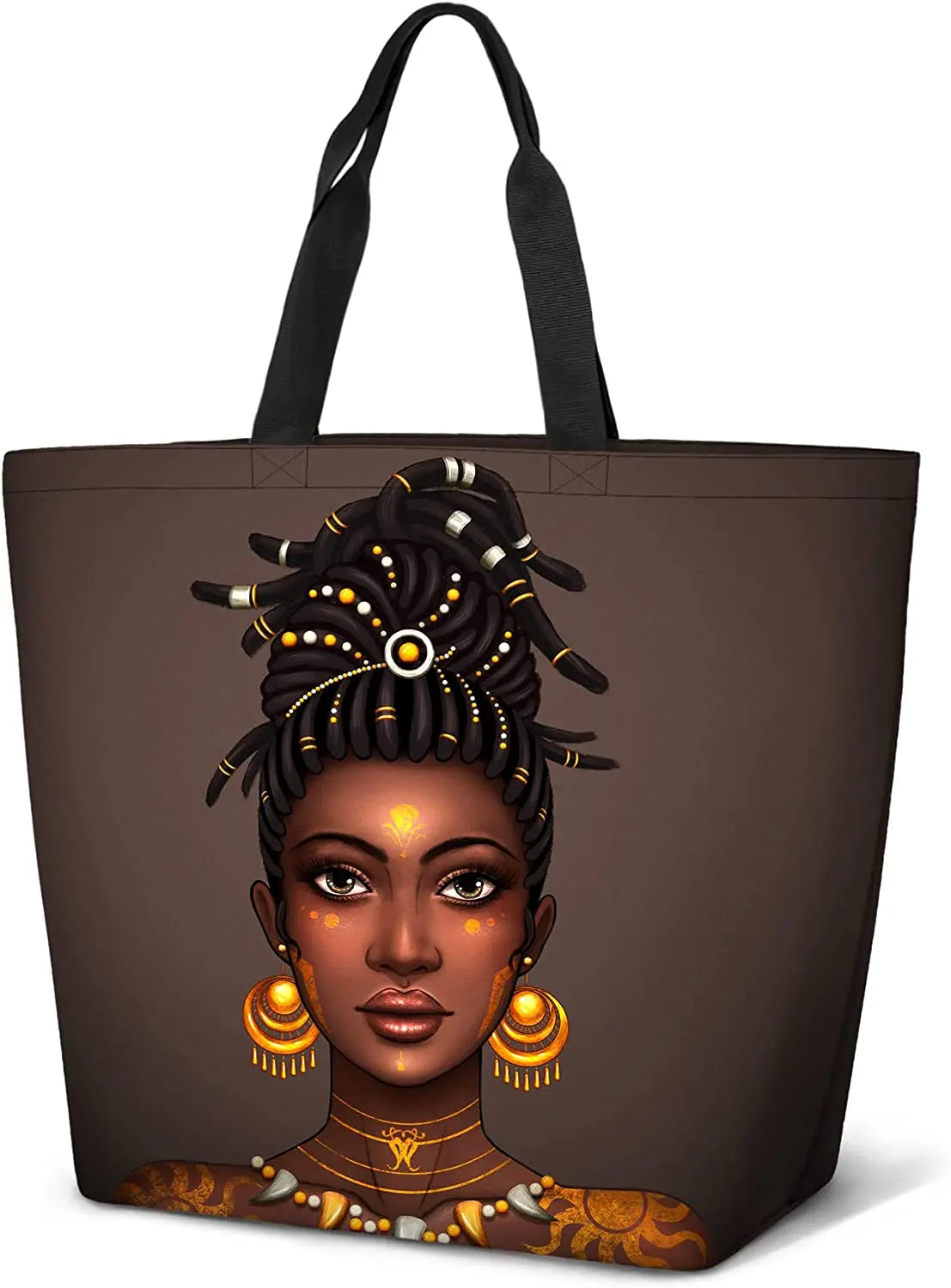 Women Tote Bags African American Woman Shoulder Bag Afro Black Girl Magic Satchel Handbags For Shopping,Work,Grocery,Gym