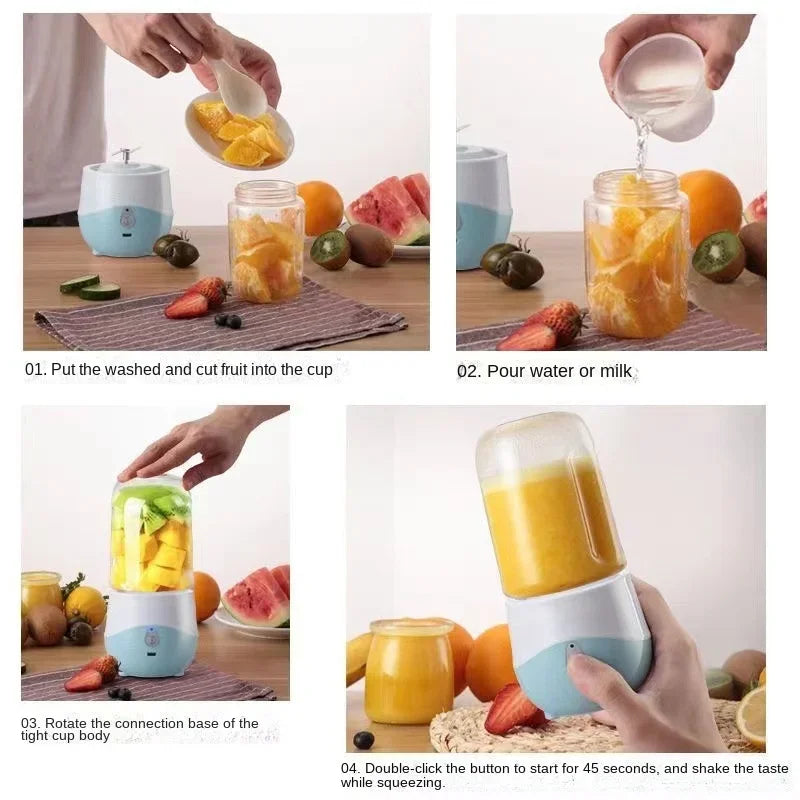 Mini Portable Juicer Blender – USB Rechargeable Smoothie Maker for Daily Use
