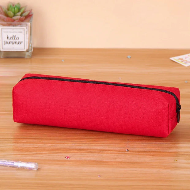 Pencil Case Portable Pencil Bags Simple Solid Color Stationery Pencil Pouch