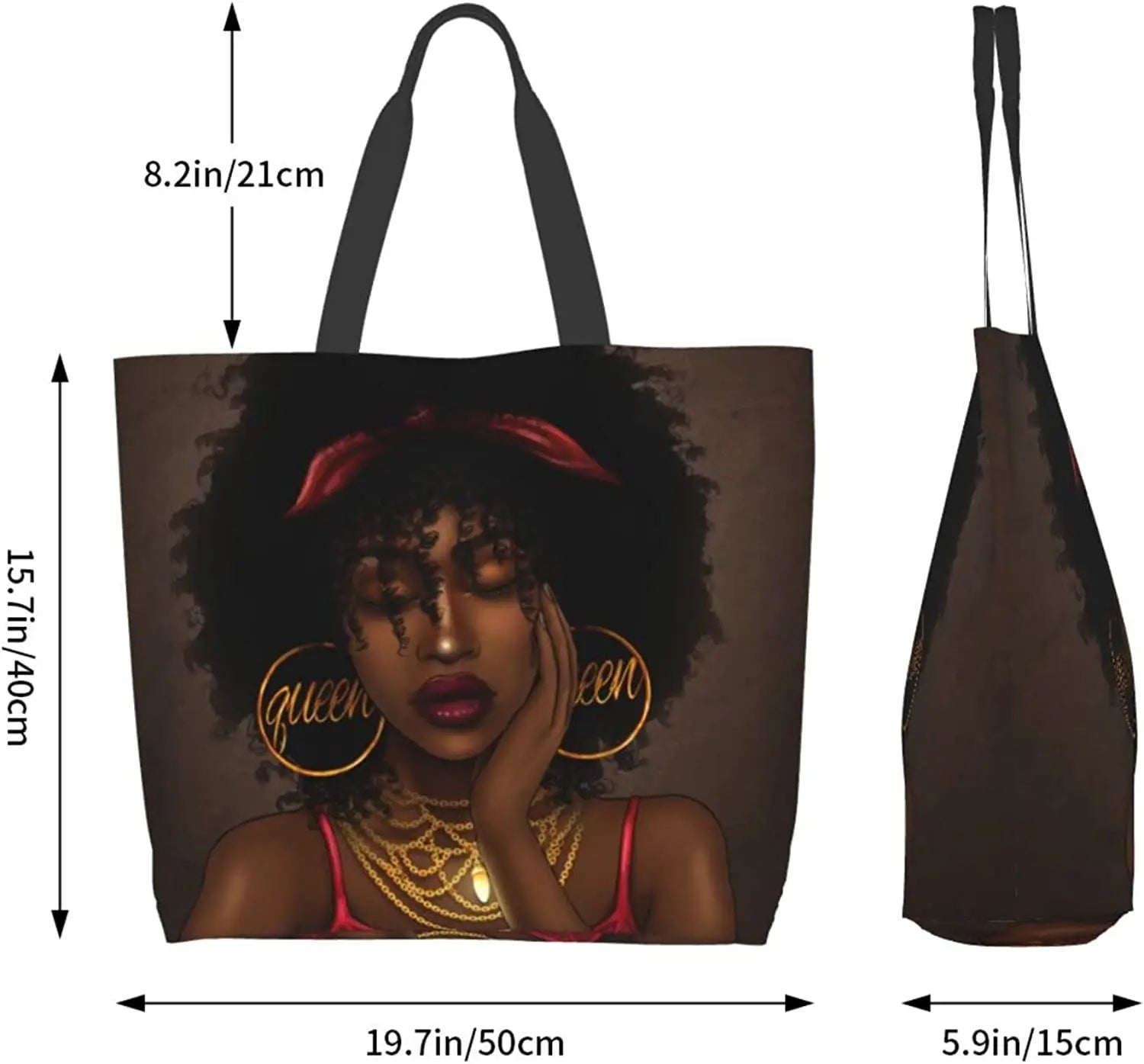 Women Tote Bags African American Woman Shoulder Bag Afro Black Girl Magic Satchel Handbags For Shopping,Work,Grocery,Gym