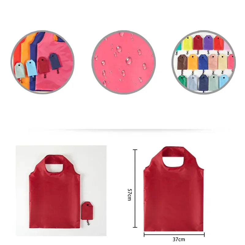 Colorful Portable Shopping Bag for Women Girl Foldable Cloth Fruits and Vegetables Storage Bag Reusable Tote Handbag