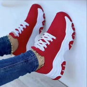 2025 New Women Sneakers Fashion Platform Lace Up Casual Sports Shoes Comfortable Running Ladies Vulcanized Shoes Female Footwear