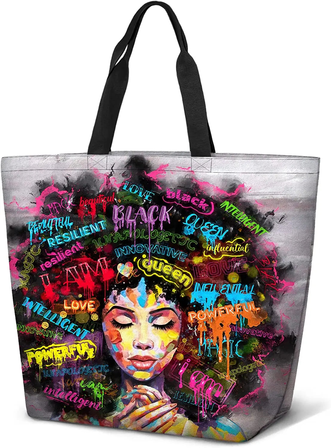 Women Tote Bags African American Woman Shoulder Bag Afro Black Girl Magic Satchel Handbags For Shopping,Work,Grocery,Gym
