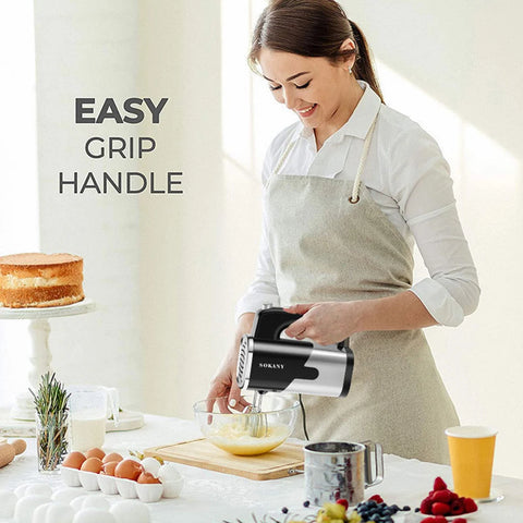5-Speed Handheld Mixer – 800W Electric Blender for Cakes, Cream & Dough