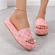 Women Platform Slippers 2025 Summer Women Shoes Designer Flat Sandals Outdoor Floral Sandals Ladies Beach Shoes Sandalias