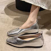 New Shoes for Women Retro Ladies Flats Slip on Shoes Loafers Square Toe Shallow Mouth Women Casual Footwear Lightweight