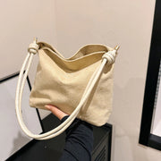 Suede Handbag Casual Rope Buckle Design Multicolor Shoulder Bag Adjustable Straps Tote Crossbody Bucket Bag