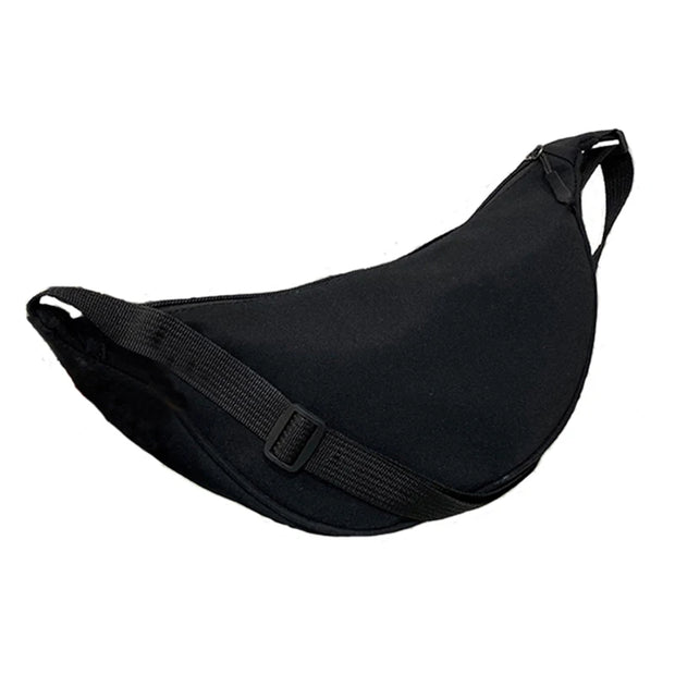Women's bag - A round-shaped nylon bag with a cross-body strap, suitable for traveling, going to school or shopping.