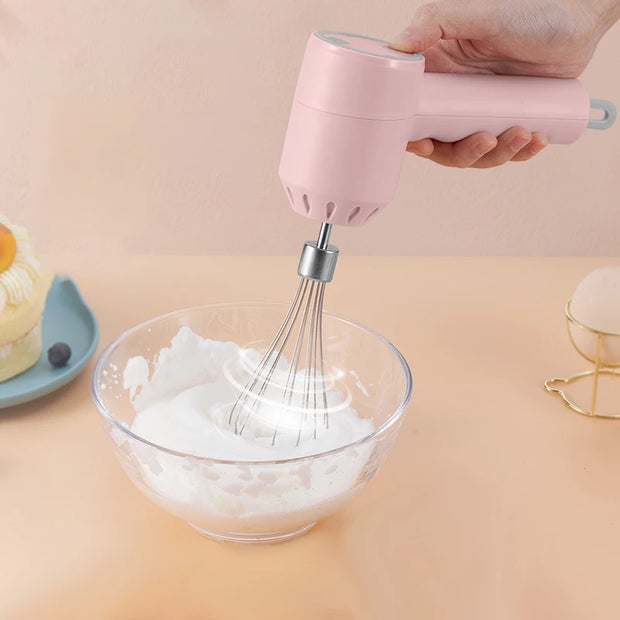 Wireless Hand Mixer – 3-Speed Portable Electric Blender for Baking & Dough