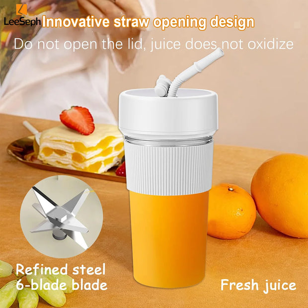 Portable Smoothie Blender Cup – USB Electric Juicer with One-Touch Operation