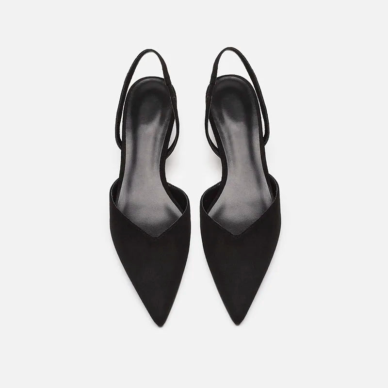 Shoes for Women Brand Slip-on Women's High Heels Fashion Shallow Mouth Office and Career Sexy Slingbacks Closed Toe sandals