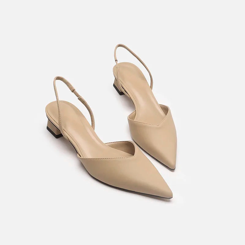 Shoes for Women Brand Slip-on Women's High Heels Fashion Shallow Mouth Office and Career Sexy Slingbacks Closed Toe sandals