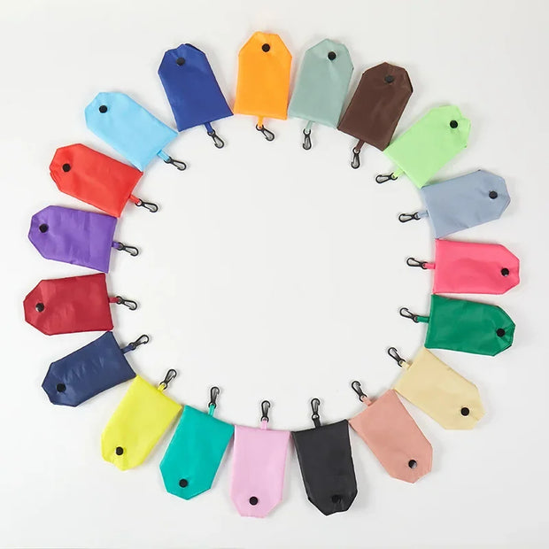 Colorful Portable Shopping Bag for Women Girl Foldable Cloth Fruits and Vegetables Storage Bag Reusable Tote Handbag