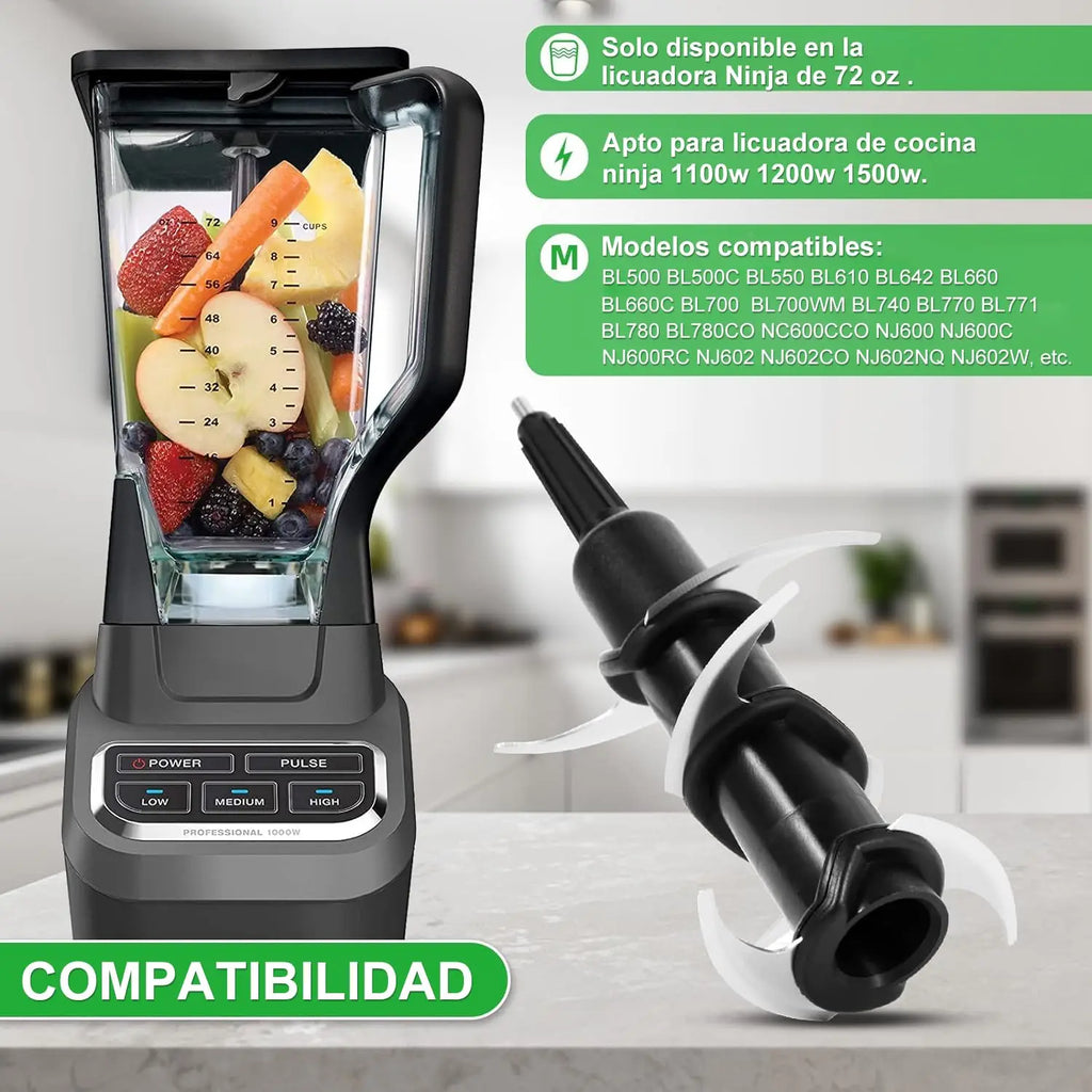 6-Fin Ninja Replacement Blade – Compatible with 72oz Pitcher for Smoothies, Ice, and More
