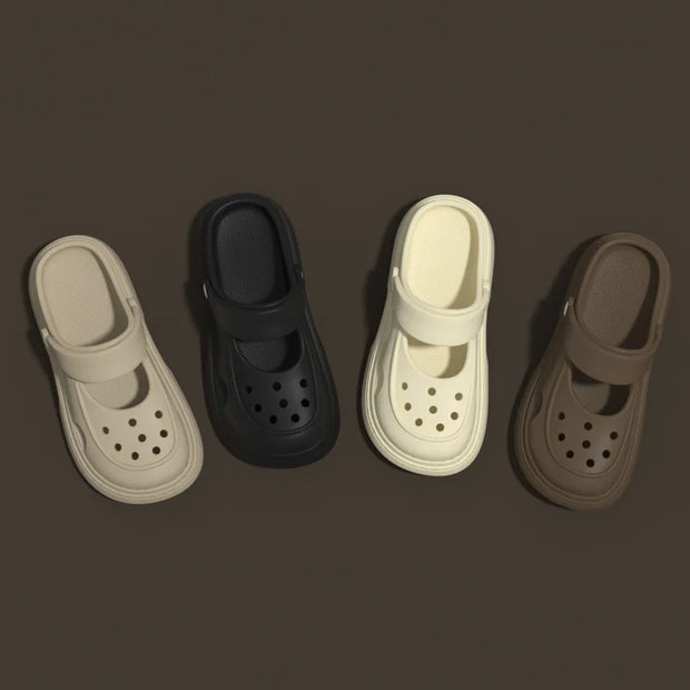 Clogs Casual Women's Slippers Luxury Design Sandals Summer 2025 Mules Platform Woman Shoes Indoor Outdoor Beach Slides Footwear