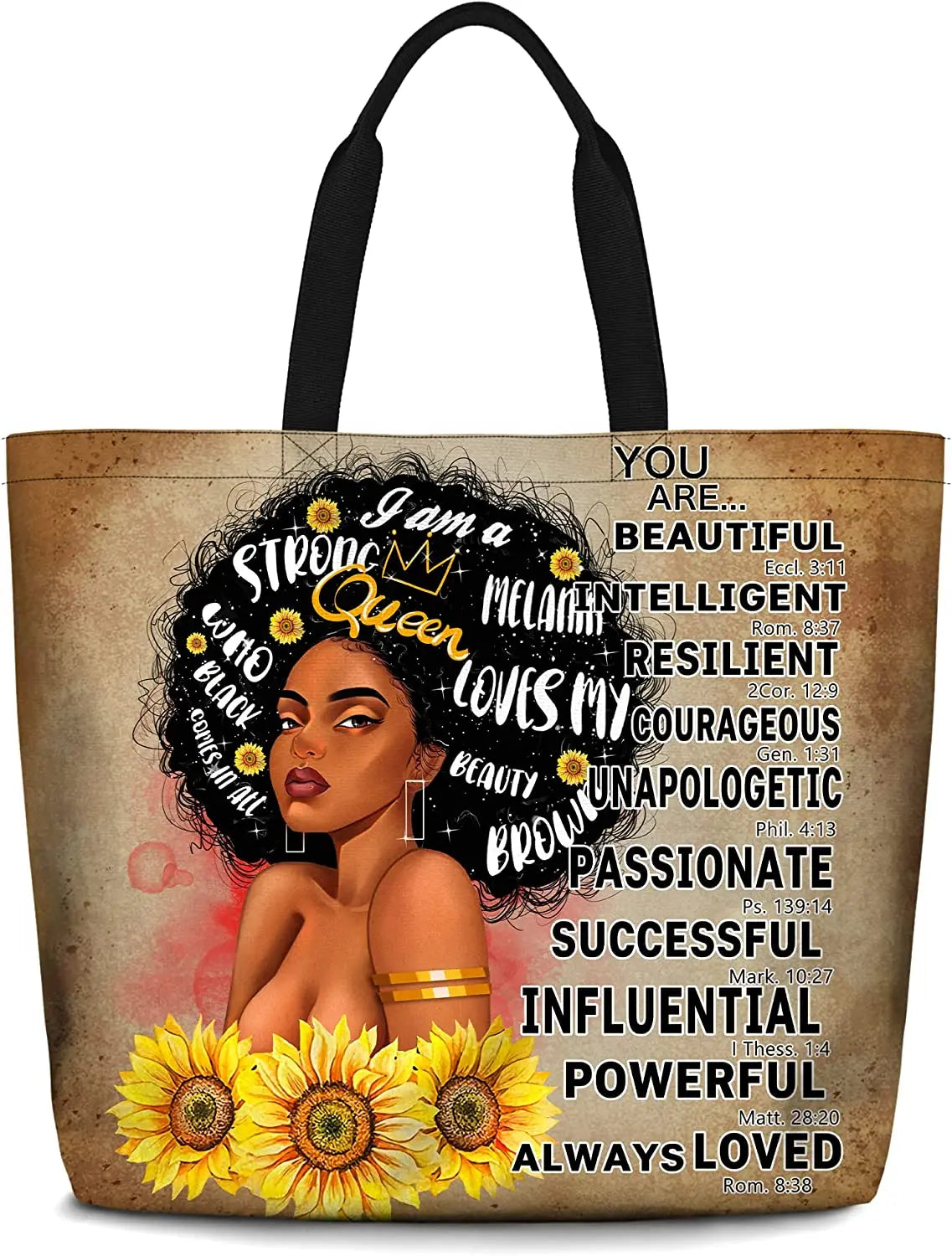 Women Tote Bags African American Woman Shoulder Bag Afro Black Girl Magic Satchel Handbags For Shopping,Work,Grocery,Gym