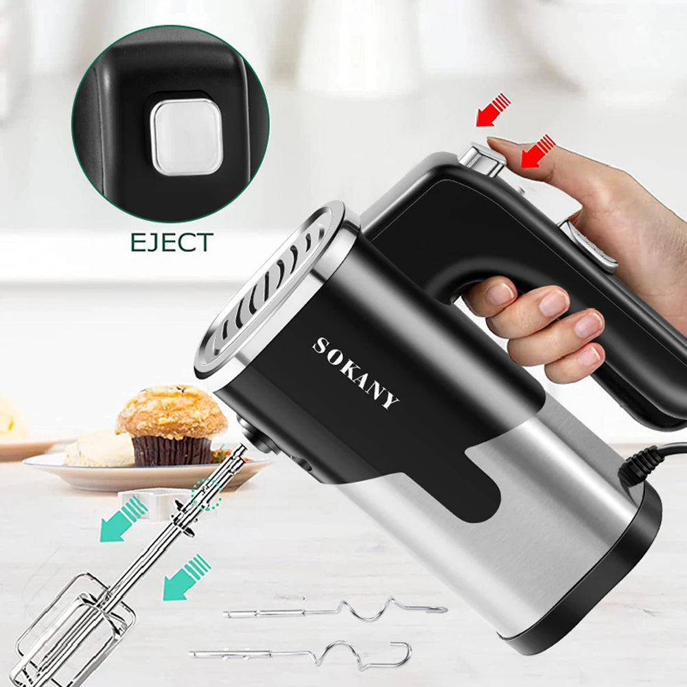 5-Speed Handheld Mixer – 800W Electric Blender for Cakes, Cream & Dough