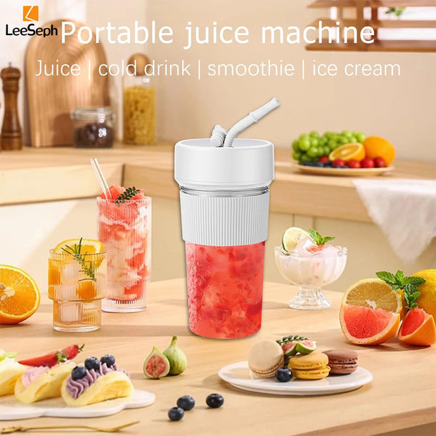 Portable Smoothie Blender Cup – USB Electric Juicer with One-Touch Operation