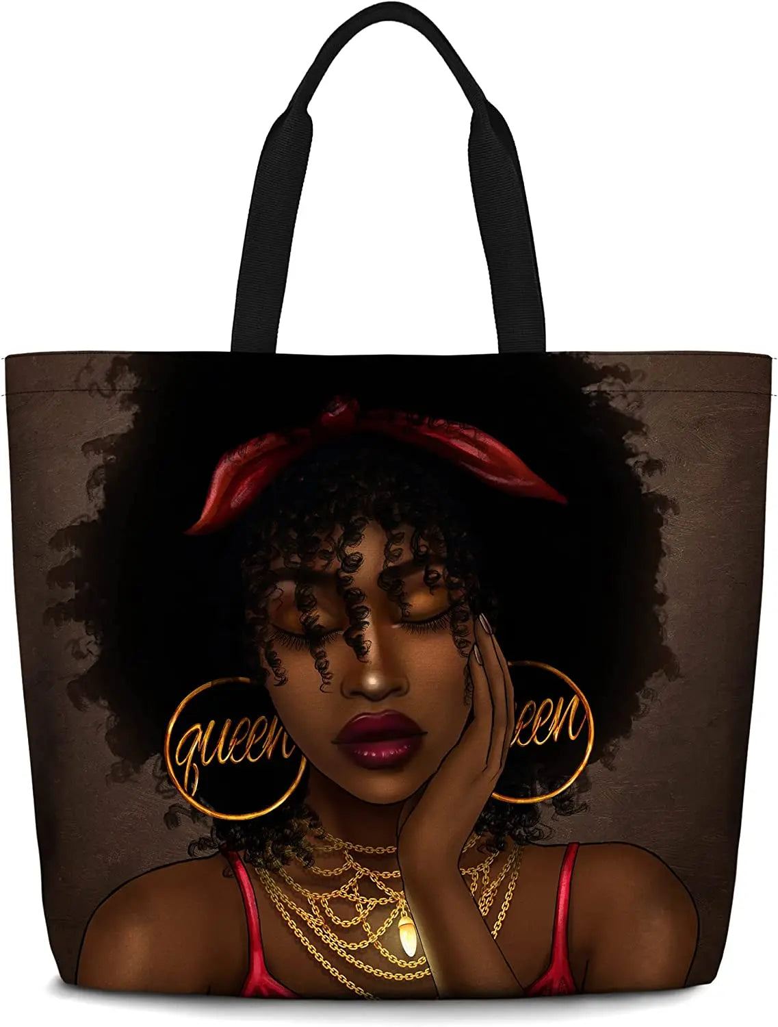 Women Tote Bags African American Woman Shoulder Bag Afro Black Girl Magic Satchel Handbags For Shopping,Work,Grocery,Gym
