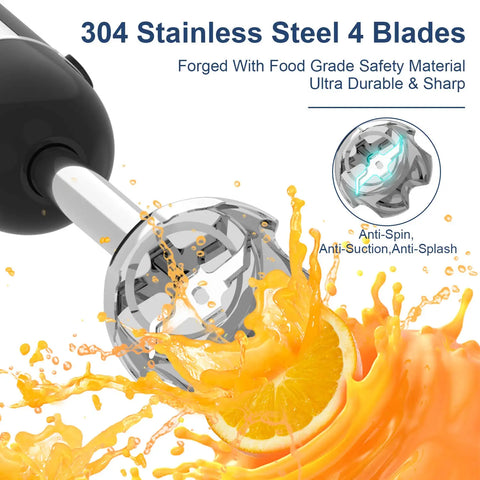 16-Speed Hand Blender by Wancle – Immersion Mixer for Smoothies, Sauces & More