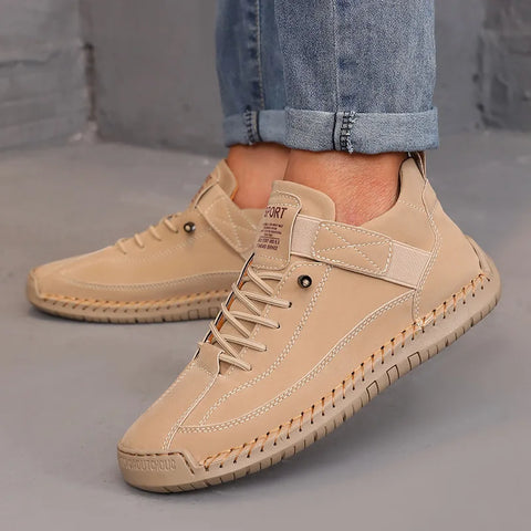 Boots Mid Top for Women British Style Retro Anti Slip Workwear Shoes Handmade Leather Loafers Casual Soft Soled Women Nude Boots