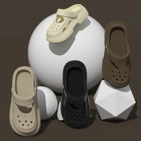 Clogs Casual Women's Slippers Luxury Design Sandals Summer 2025 Mules Platform Woman Shoes Indoor Outdoor Beach Slides Footwear