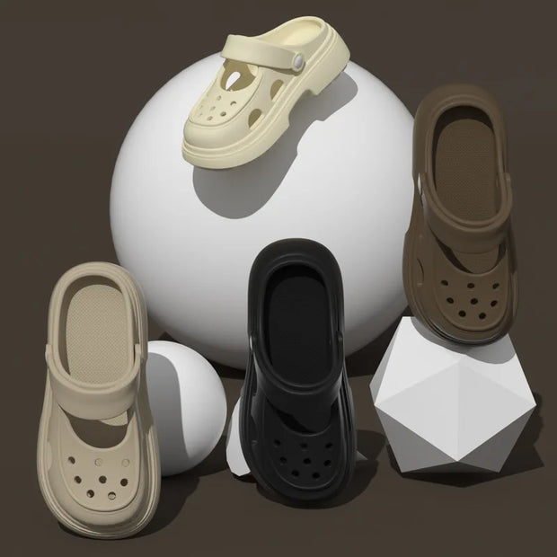 Clogs Casual Women's Slippers Luxury Design Sandals Summer 2025 Mules Platform Woman Shoes Indoor Outdoor Beach Slides Footwear