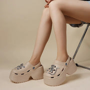 New Summer Women Clogs Slippers Thick Bottom 8cm Sandals Garden Shoes Outdoor Clog Sandals Hole Shoes Trend Beach Shoes DIY